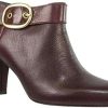 Girl * | Coach Nicolete Kid Leather Ankle Boots In Bordeaux (7.5 M)