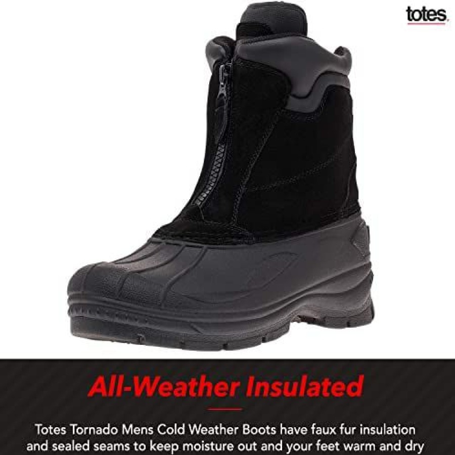 Men * | Totes Men'S Comfort Snow Boot Black