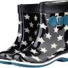 Men * | Nianxinn Women'S Non-Slip Round Toe Water Shoes Waterproof Middle Tube Rain Boot Leisure Rain Shoes Rain Boots (Color : Stars, Size : 36 Eu) Black