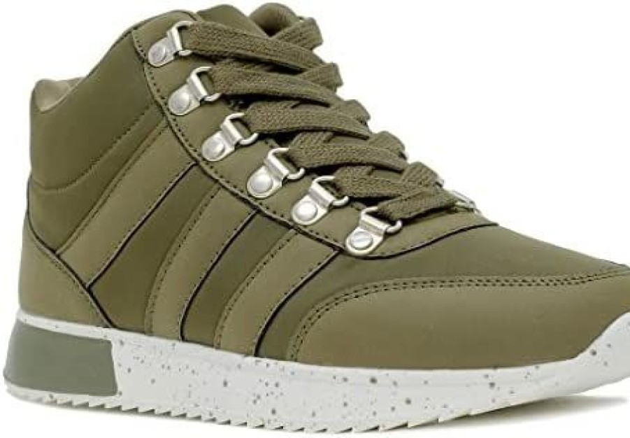 Women * | Nautica Womens High-Top Sneaker Bootie Lace-Up Ankle Boot-Matilda Army Green