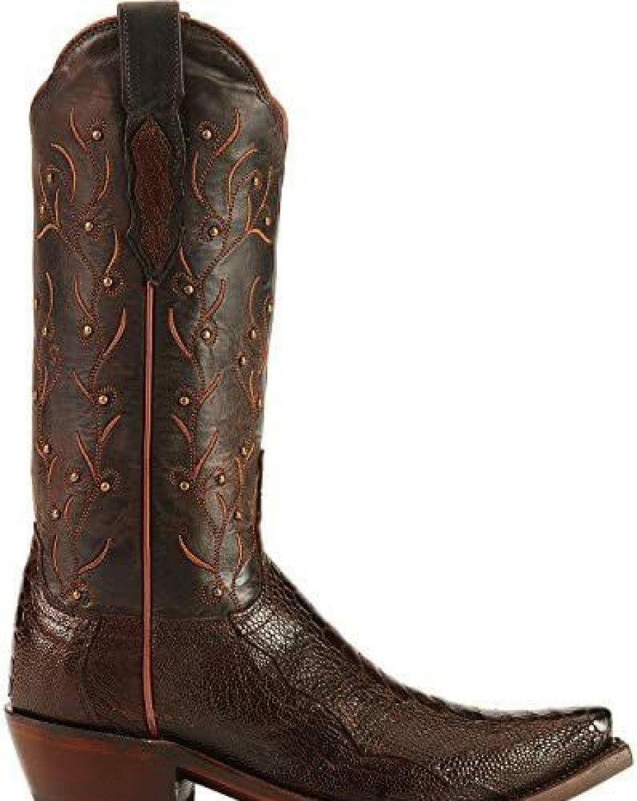 Women * | Lucchese Women'S Handcrafted 1883 Valeria Ostrich Leg Cowgirl Boot Snip Toe Sienna 10 M Us