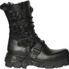 Men * | New Rock Newrock M.391 S.18 Black Metallic Reactor Punk Goth Biker Unisex Black Boots