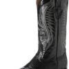 Men * | Ferrini Men'S Taylor Teju Lizard Round Toe Leather Heeled Western Boots Chocolate