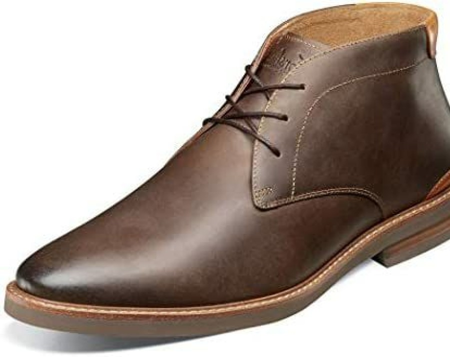 Men * | Florsheim Highland Plain Toe Chukka Boot Brown Crazy Horse/Dark Gray Sole