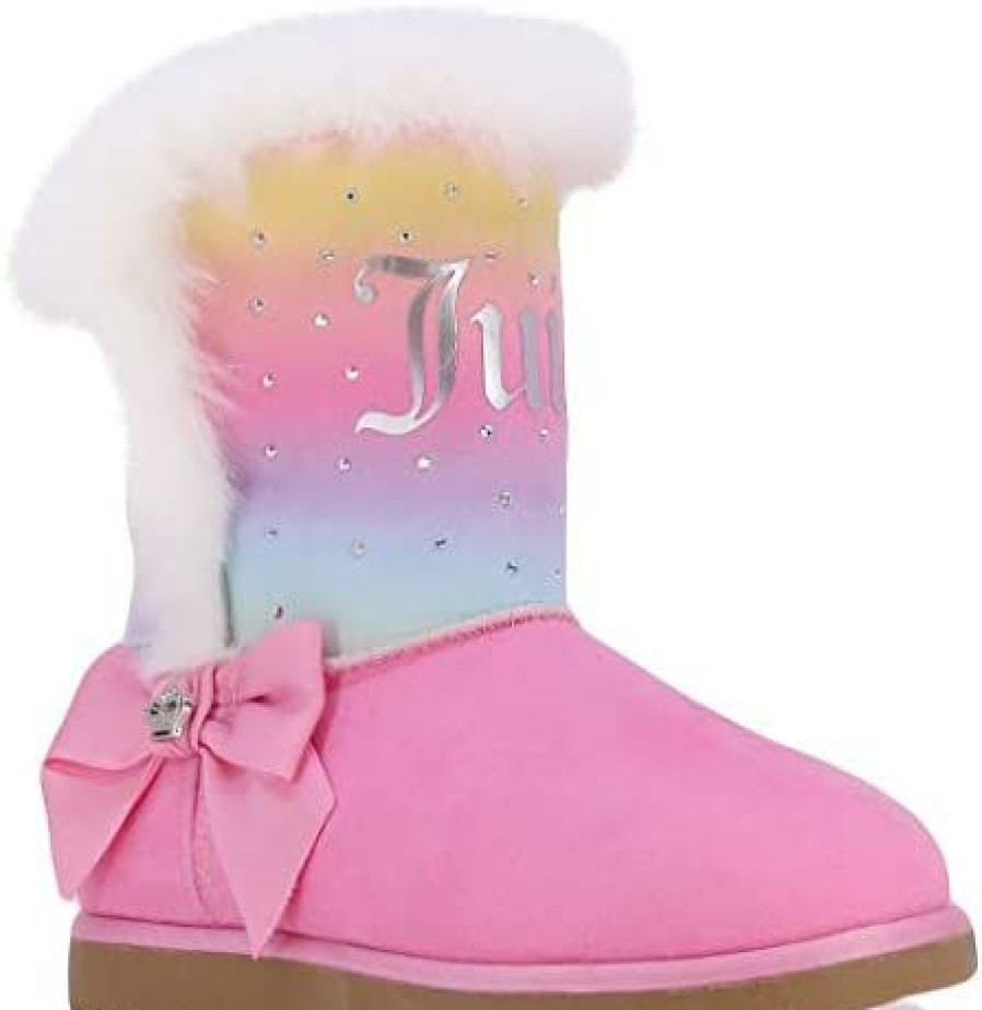 Girl * | Juicy Couture Kids Boot With Sherpa Fur For Snow And Winter-Warm Ankle Slipper Bootie |Boys-Girls|(Big Kid Little Kid Toddler) Petaluma Pink Multi