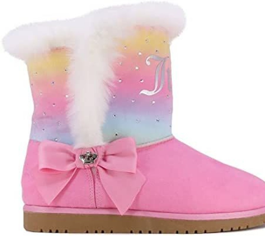 Girl * | Juicy Couture Kids Boot With Sherpa Fur For Snow And Winter-Warm Ankle Slipper Bootie |Boys-Girls|(Big Kid Little Kid Toddler) Petaluma Pink Multi