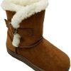 Girl * | Garanimals Toddler Girls Brown Faux Suede Heart Boots Dress Shoes