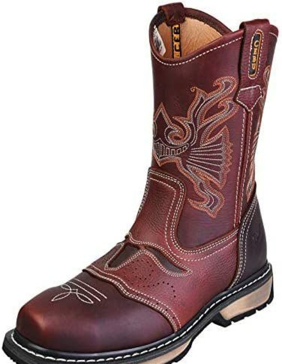 Men * | Cebu Men'S Composite Toe Work Boots, Construction And Industrial Safety, Utility, Leather, Breathable, 10 Inch Shoes, Rodeo Brown