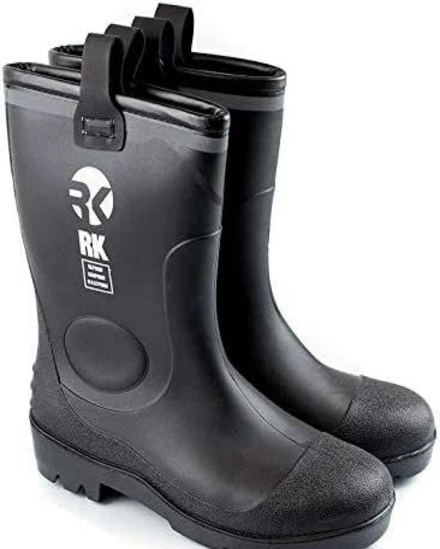 Men * | Troy Safety Men'S Safety Waterproof Durable Insulated Rubber Sole Rain Snow Boots Black