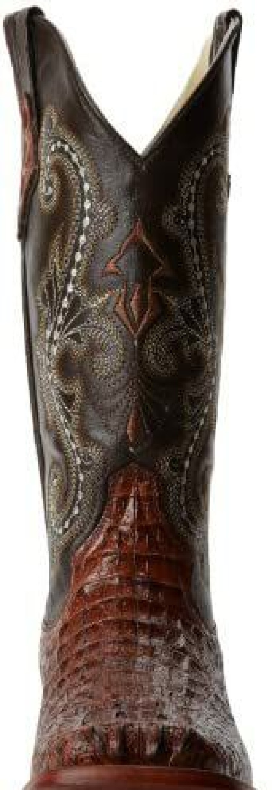 Men * | Ferrini Men'S Print Crocodile S-Toe Western Boot Black