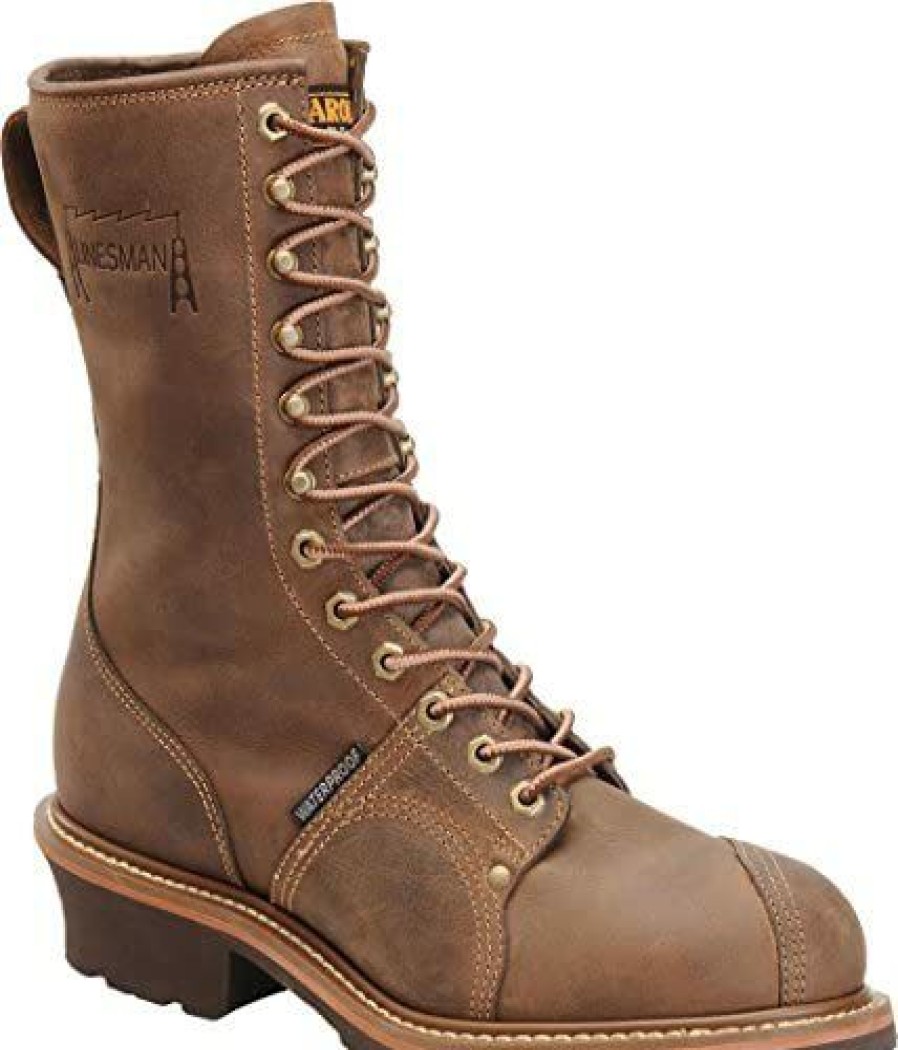 Men * | Carolina Boots: Men'S Waterproof Linesman Boots Ca904 Dark Brown