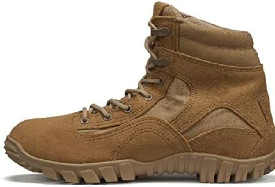 Men * | Belleville 763 6" Waterproof Hybrid Assault Combat Boots For Men Full-Grain Desert Leather With Breathable Gore-Tex Lining And Vibram Ibex Outsole; Berry Compliant Tan