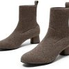 Women * | Vivaia Zoe Women'S Ankle High Pull On Wool Boots Slip On 7Cm/2.75 Heel Round-Toe Platform Mid High Chunky Booties Lady Dress Blazer Winter Fall Boots Best For 5-20 (41-68 F) Rich Grey-Wool