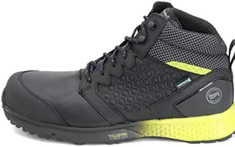 Men * | Timberland Pro Men'S Reaxion Athletic Hiker Wateproof Composite Toe Work Boot Black/Yellow