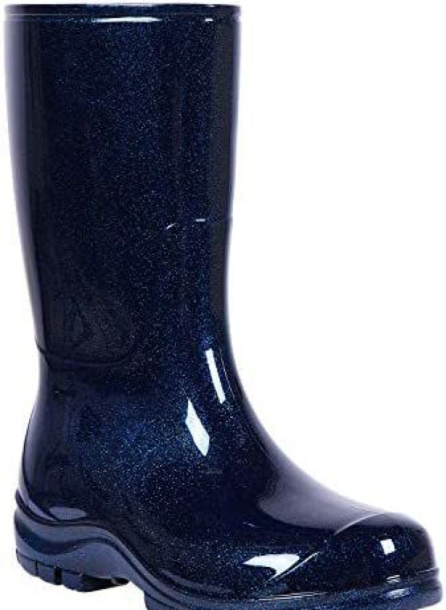 Women * | Asgard Women'S Mid Calf Rain Boots Short Rubber Boots Waterproof Garden Shoes For Ladies Starry Blue Size 10