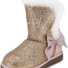 Girl * | Juicy Couture Kids Bootie With Sherpa Fur For Winter Warm Ankle Slip On Boot Windsor-Rose-Gold