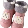 Girl * | Baby Boots Infant Toddle Footwear Winter Toddler Shoes Soft Bottom Indoor Non Slip Warm Cartoon Animal Floor Socks Shoes Pink