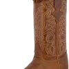 Men * | Mens Western Leather Cowboy Boots Teju Lizard Print J Toe Cognac