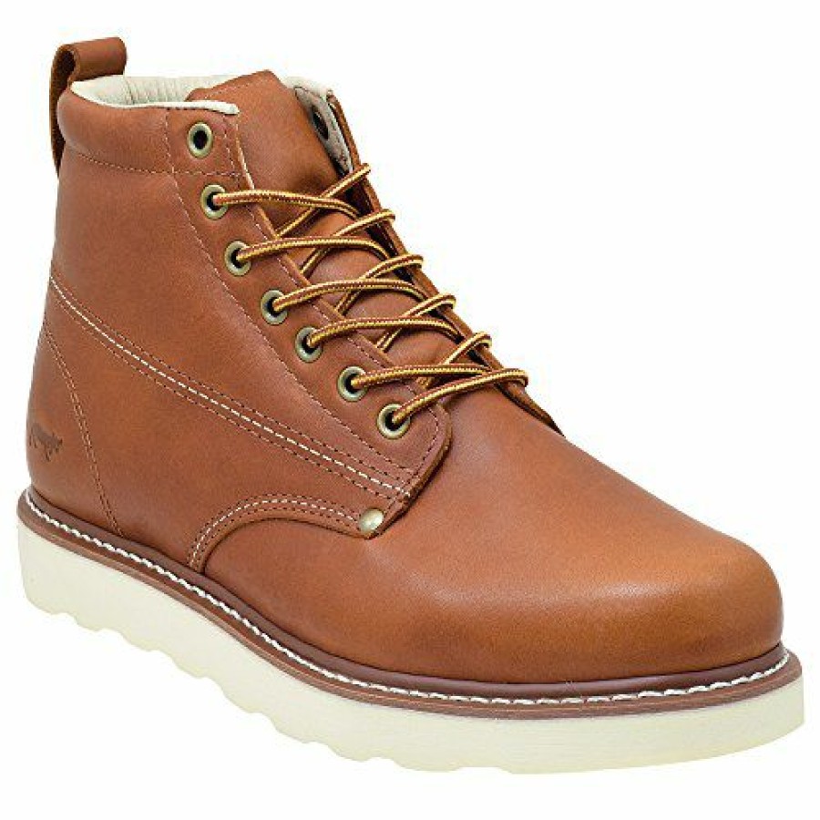 Men * | Golden Fox Work Boots Men'S 6 Plain Toe Wedge Boot For Construction With Lightweight Comfortable Outsole Size 11 D(M) Us Brun