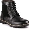 Men * | Metrocharm Mc304 Men'S Lace Up Wing Tip Oxford Boot Brown