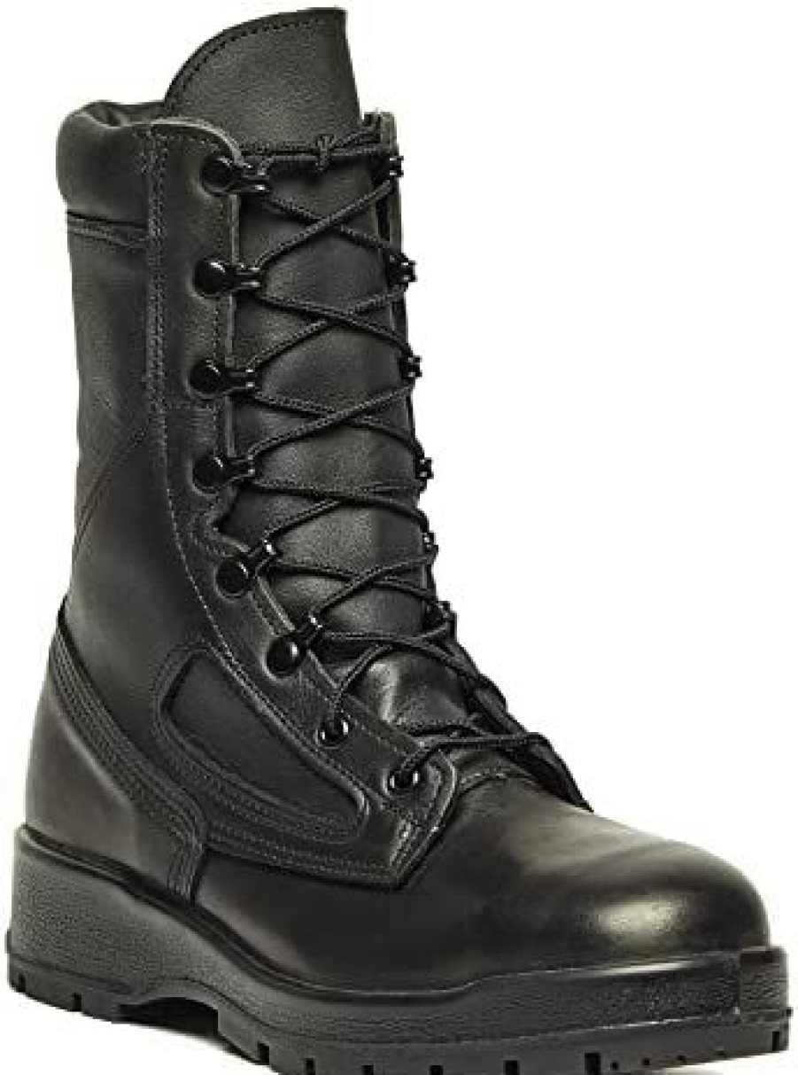 Men * | Belleville 495 St 8 Inch Us Navy General Purpose Eh Rated Steel Toe Boots For Men Leather With Fod Resisting Vibram Carrier Traction Outsole; Berry Compliant Black