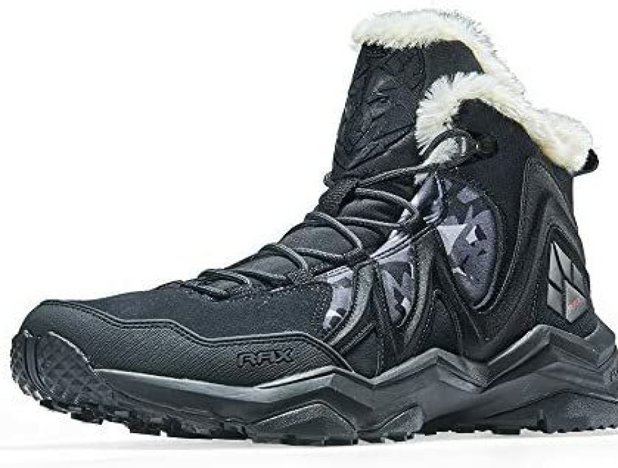 Men * | Rax Men'S Warm Snow Boots Outdoor Fur Lining Winter Hiking Shoes Anti-Slip Lightweight Sneaker Khaki